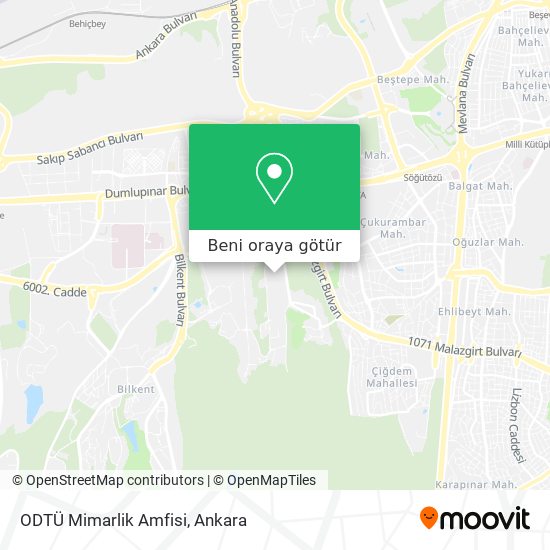 ODTÜ Mimarlik Amfisi harita