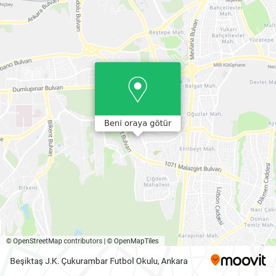 Beşiktaş J.K. Çukurambar Futbol Okulu harita
