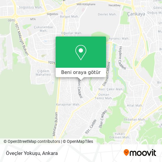 Öveçler Yokuşu harita