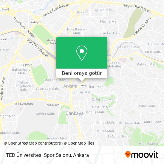 TED Üniversitesi Spor Salonu harita