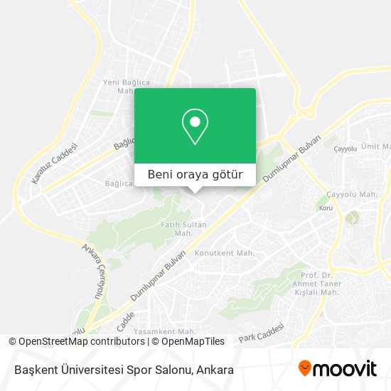 Başkent Üniversitesi Spor Salonu harita