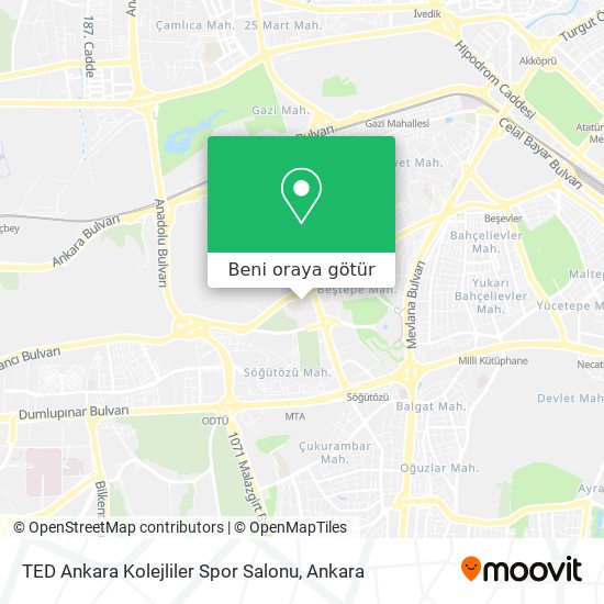 TED Ankara Kolejliler Spor Salonu harita