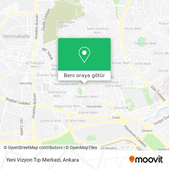 Yeni Vizyon Tıp Merkezi harita
