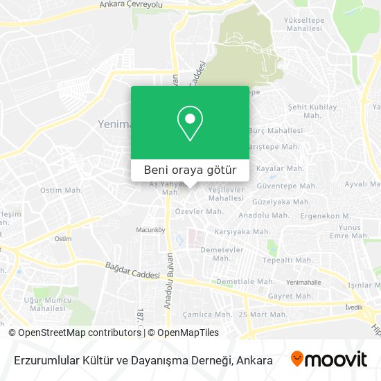 Erzurumlular Kültür ve Dayanışma Derneği harita
