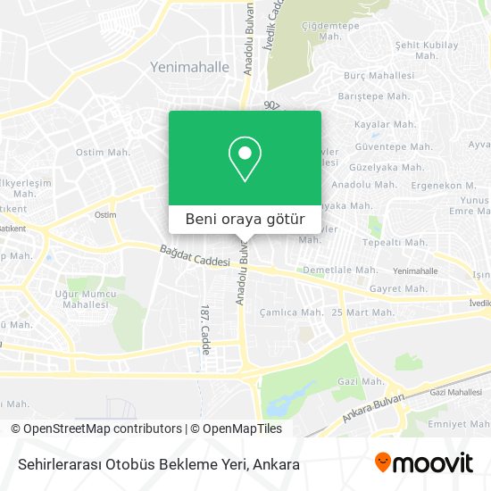 Sehirlerarası Otobüs Bekleme Yeri harita