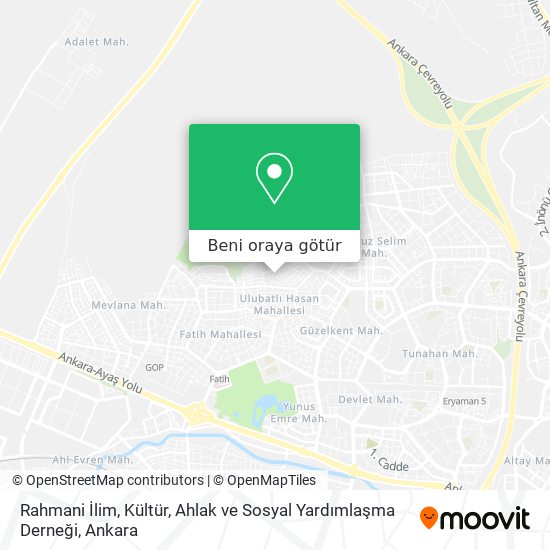 Rahmani İlim, Kültür, Ahlak ve Sosyal Yardımlaşma Derneği harita