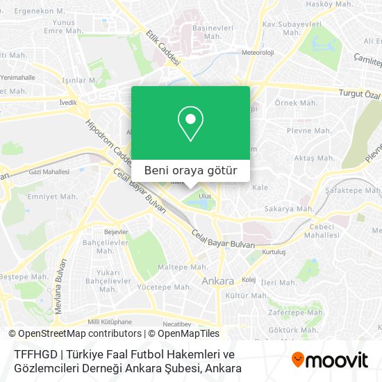 TFFHGD | Türkiye Faal Futbol Hakemleri ve Gözlemcileri Derneği Ankara Şubesi harita
