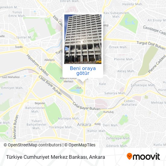 Türkiye Cumhuriyet Merkez Bankası harita