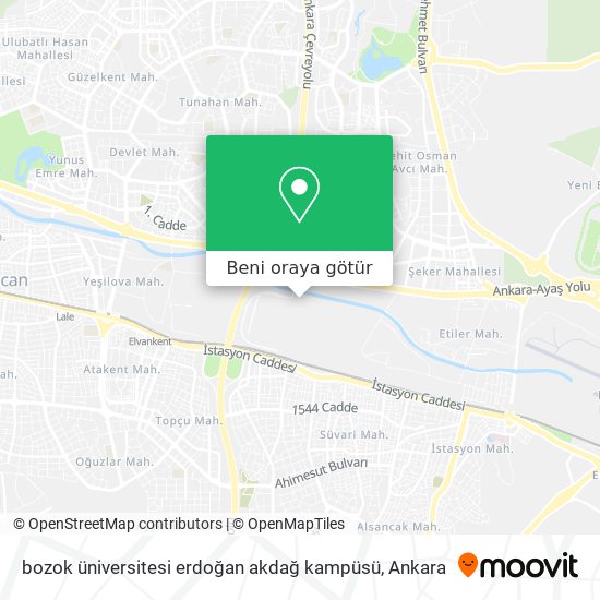 bozok üniversitesi erdoğan akdağ kampüsü harita