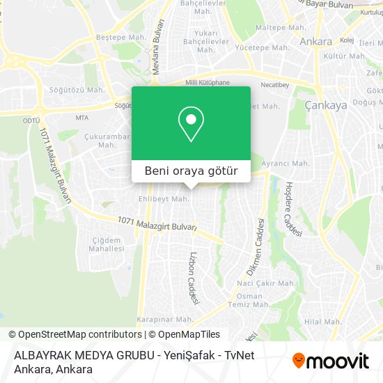 ALBAYRAK MEDYA GRUBU - YeniŞafak - TvNet Ankara harita