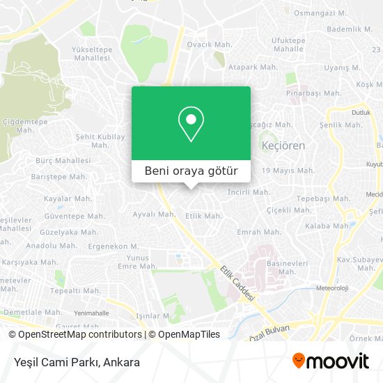 Yeşil Cami Parkı harita