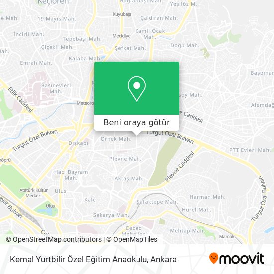 Kemal Yurtbilir Özel Eğitim Anaokulu harita