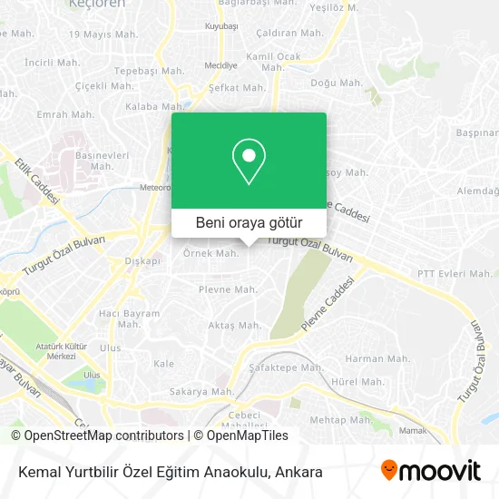 Kemal Yurtbilir Özel Eğitim Anaokulu harita