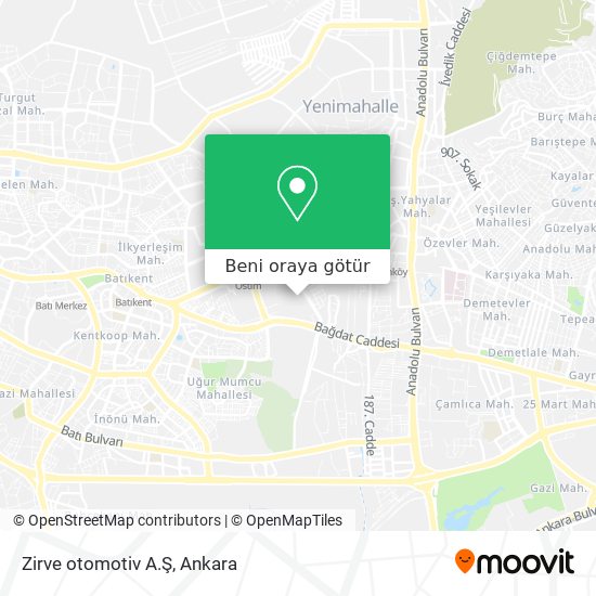 Zirve otomotiv A.Ş harita
