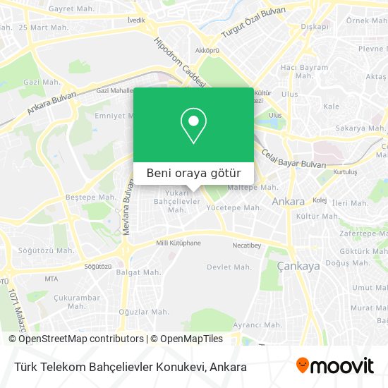 Türk Telekom Bahçelievler Konukevi harita