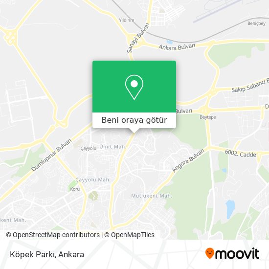 Köpek Parkı harita