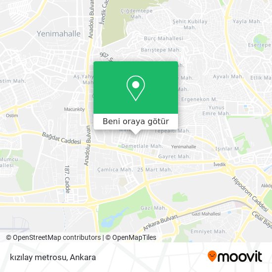 kızılay metrosu harita