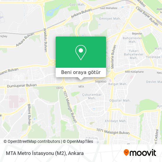 MTA Metro İstasyonu (M2) harita