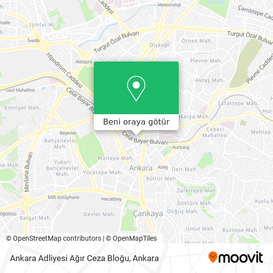 Ankara Adliyesi Ağır Ceza Bloğu harita