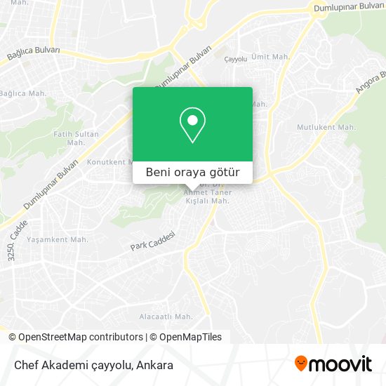 Chef Akademi çayyolu harita