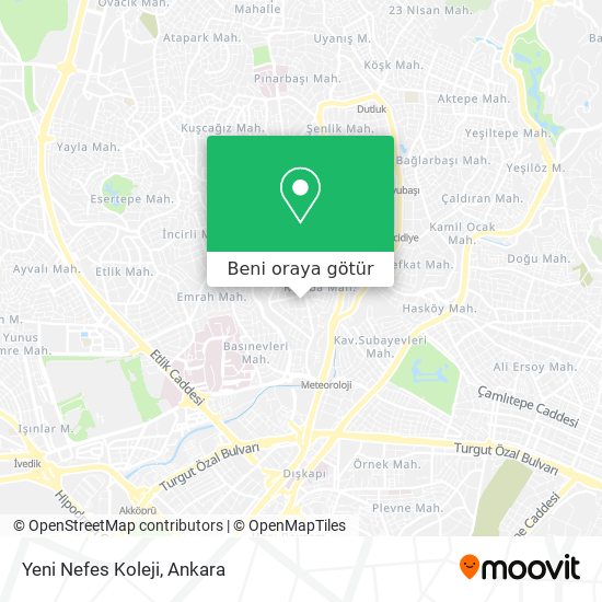 Yeni Nefes Koleji harita