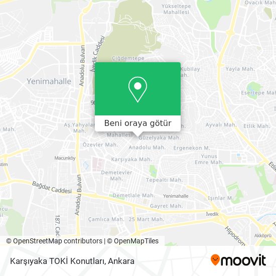 Karşıyaka TOKİ Konutları harita