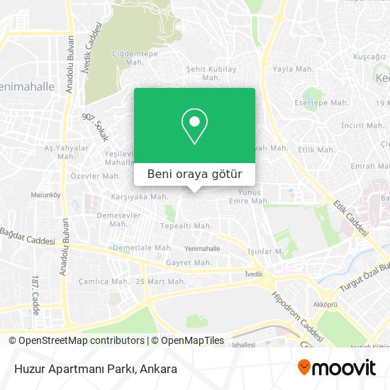 Huzur Apartmanı Parkı harita
