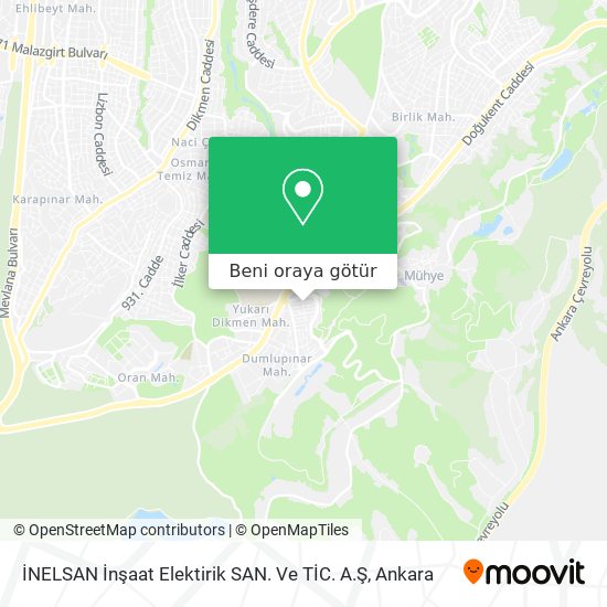 İNELSAN İnşaat Elektirik SAN. Ve TİC. A.Ş harita