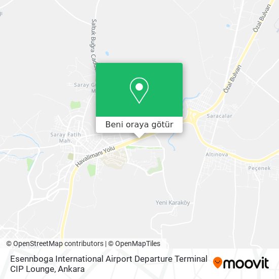 Esennboga International Airport Departure Terminal CIP Lounge harita