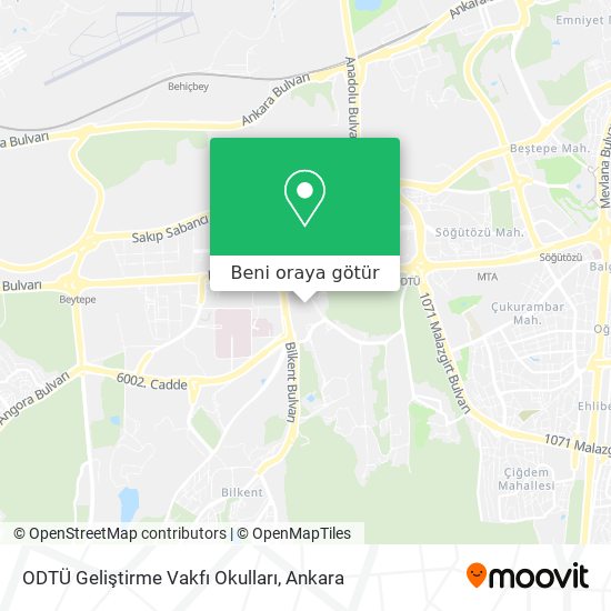 ODTÜ Geliştirme Vakfı Okulları harita