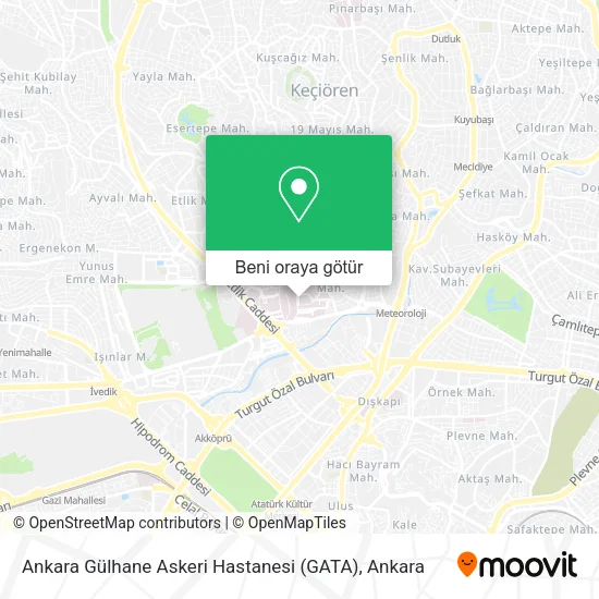 Ankara Gülhane Askeri Hastanesi  (GATA) harita