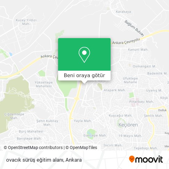 ovacık sürüş eğitim alanı harita