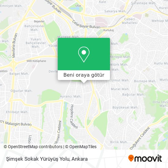 Şimşek Sokak Yürüyüş Yolu harita