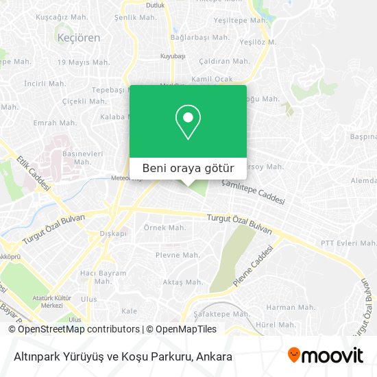 Altınpark Yürüyüş ve Koşu Parkuru harita