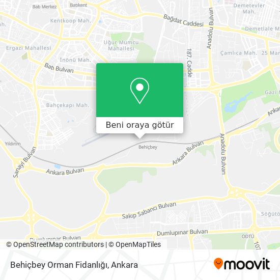 Behiçbey Orman Fidanlığı harita