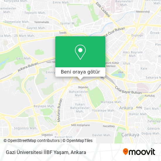 Gazi Üniversitesi İİBF Yaşam harita