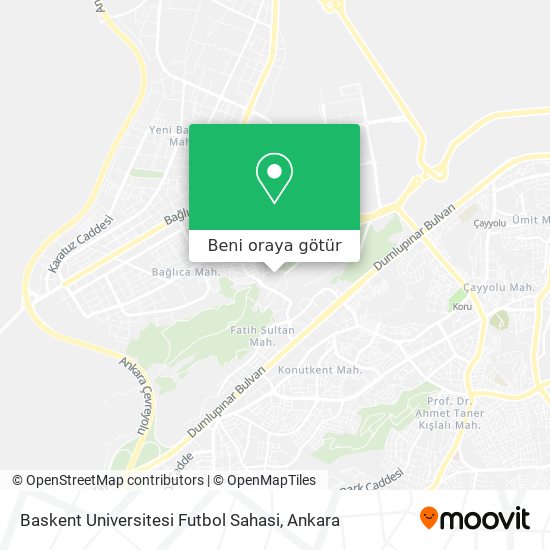 Baskent Universitesi Futbol Sahasi harita