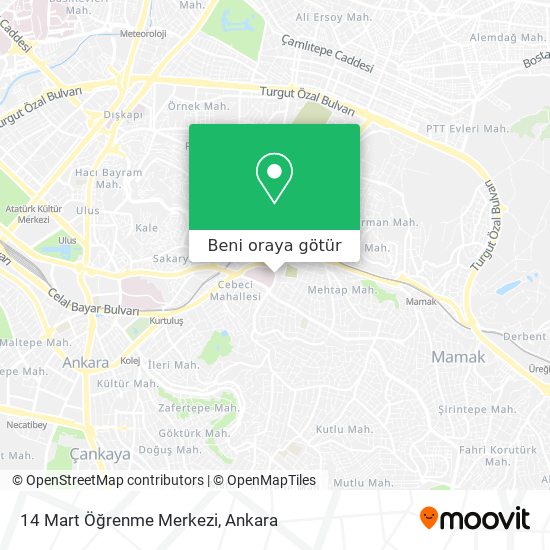 14 Mart Öğrenme Merkezi harita
