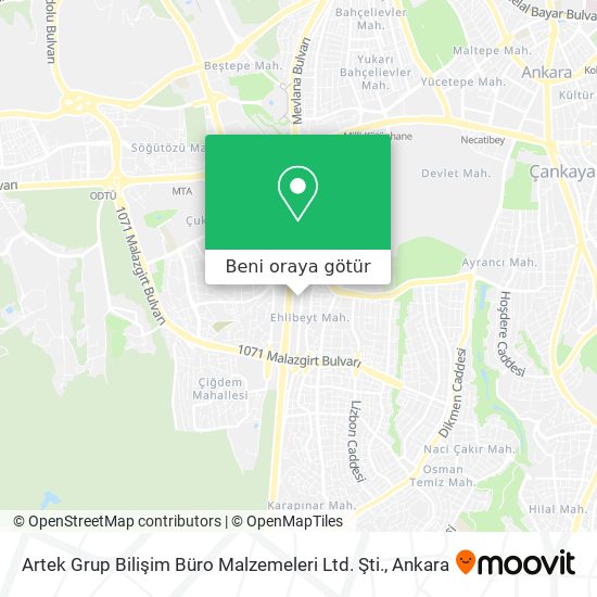 Artek Grup Bilişim Büro Malzemeleri Ltd. Şti. harita