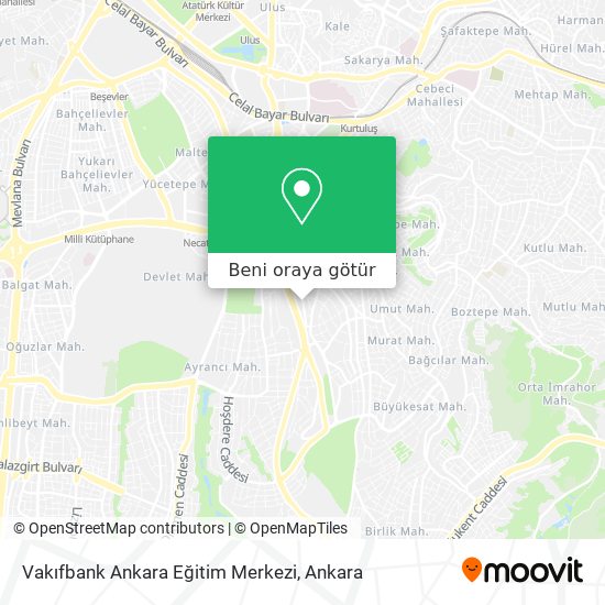 Vakıfbank Ankara Eğitim Merkezi harita