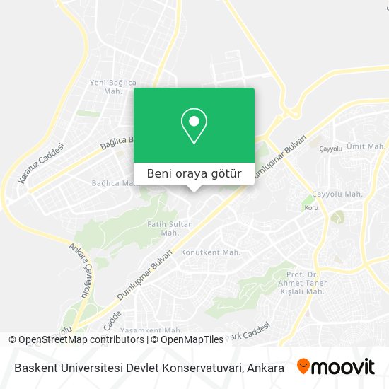 Baskent Universitesi Devlet Konservatuvari harita