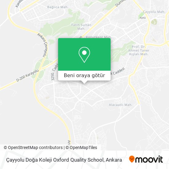 Çayyolu Doğa Koleji Oxford Quality School harita