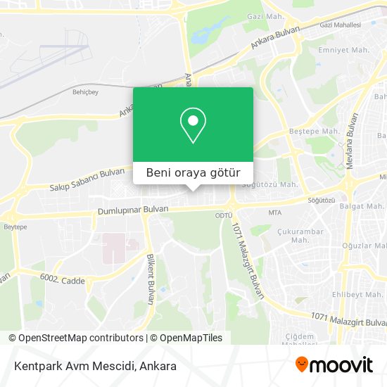 Kentpark Avm Mescidi harita