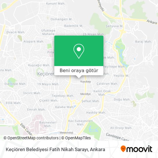 Keçiören Belediyesi Fatih Nikah Sarayı harita