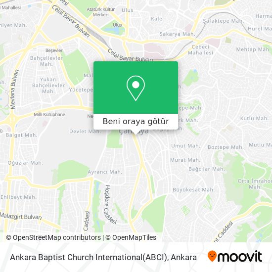 Ankara Baptist Church International(ABCI) harita