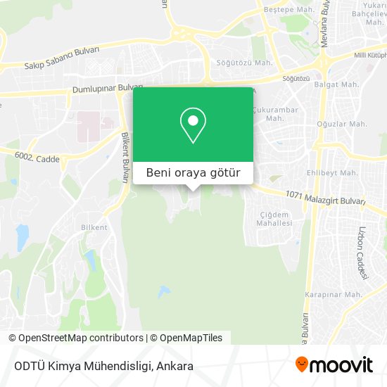 ODTÜ Kimya Mühendisligi harita