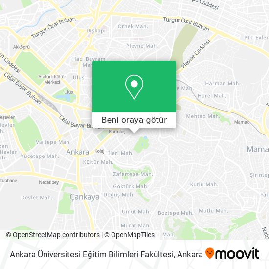 Ankara Üniversitesi Eğitim Bilimleri Fakültesi harita