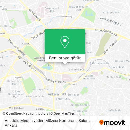 Anadolu Medeniyetleri Müzesi Konferans Salonu harita