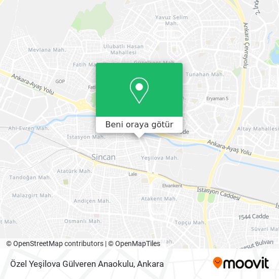 Özel Yeşilova Gülveren Anaokulu harita