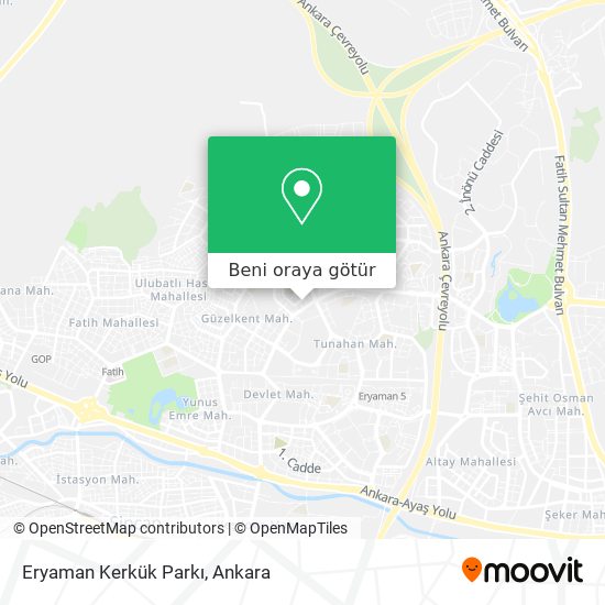 Eryaman Kerkük Parkı harita